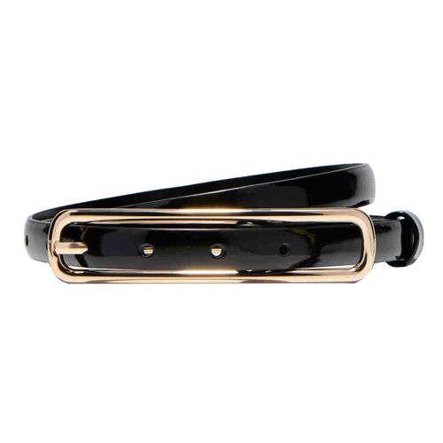 Veronika Maine Long Buckle Patent Leather Belt